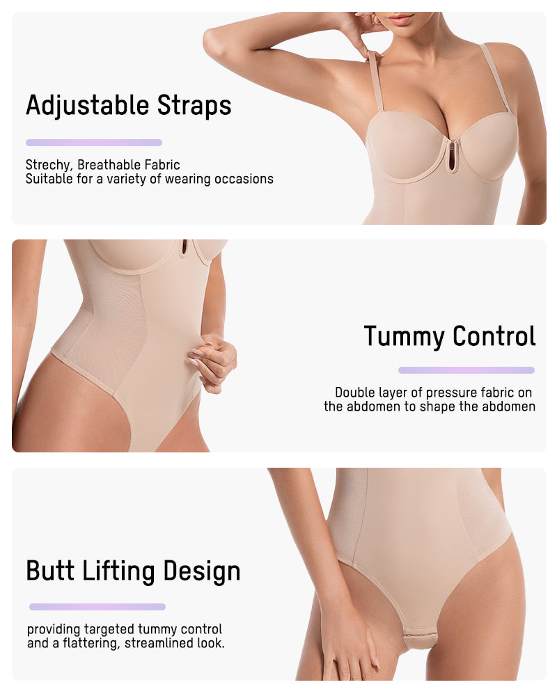 All-in-one shaping thong bodysuit - image 4