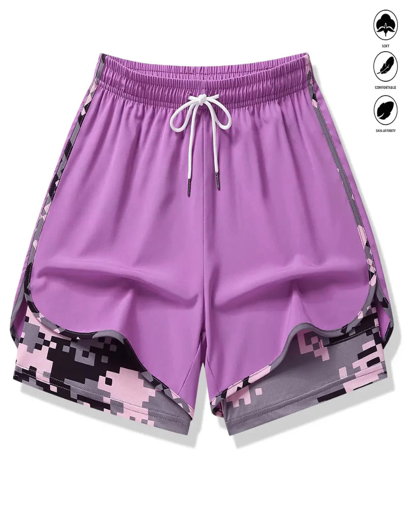 Athletic Shorts with Built-In Liner and Drawstring Waist Run - Photo 11