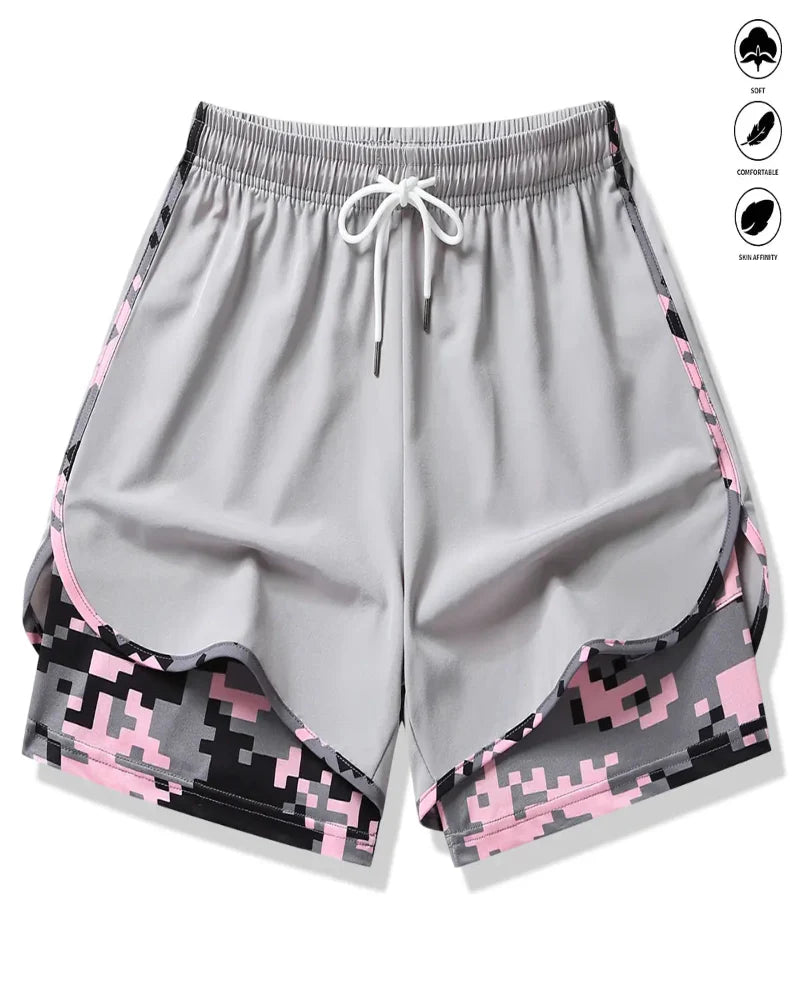 Athletic Shorts with Built-In Liner and Drawstring Waist Run - Photo 2