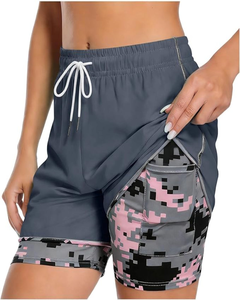 Athletic Shorts with Built-In Liner and Drawstring Waist Run - Photo 3