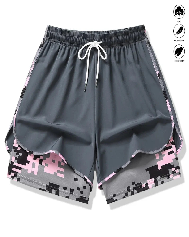 Athletic Shorts with Built-In Liner and Drawstring Waist Run - Photo 4