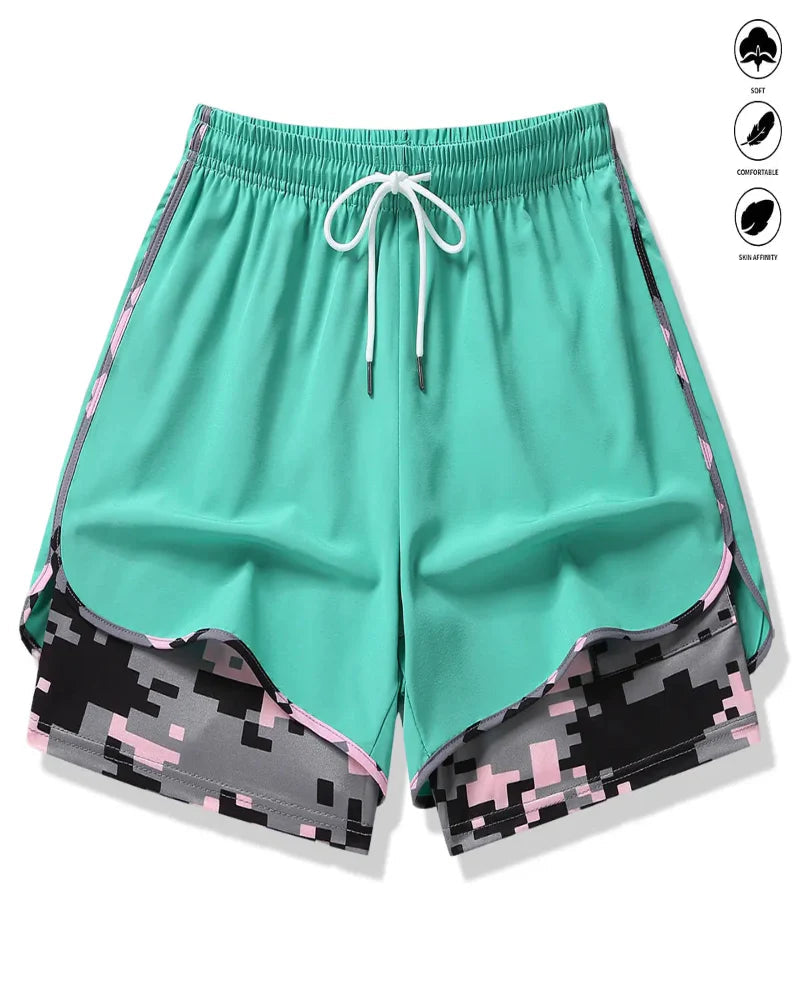 Athletic Shorts with Built-In Liner and Drawstring Waist Run - Photo 6