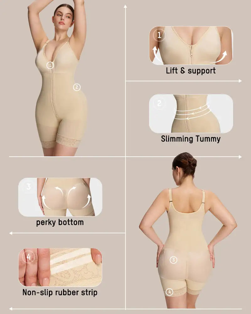 Fajas butt lifter tummy control zip-crotch bodysuit - image 11