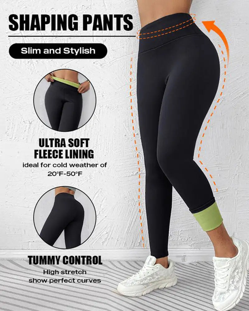 Fleece-Lined High-Waist Active Pants for Winter Frost - Photo 5