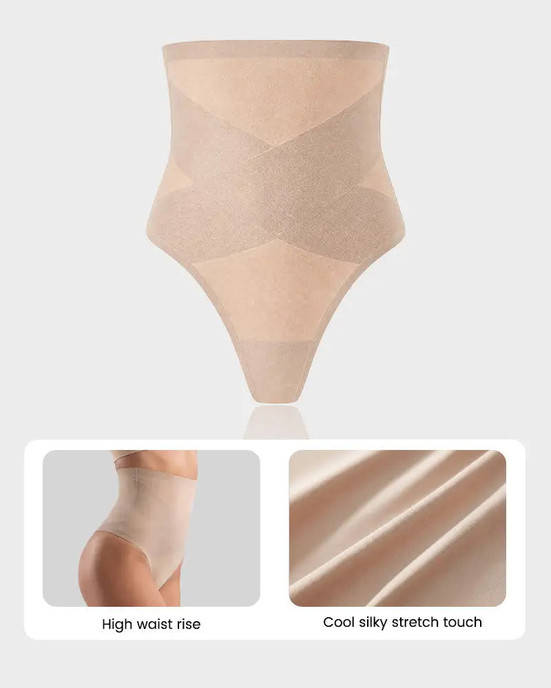 High-Waist Mesh Tummy Control Thong 3-Pack - Photo 12