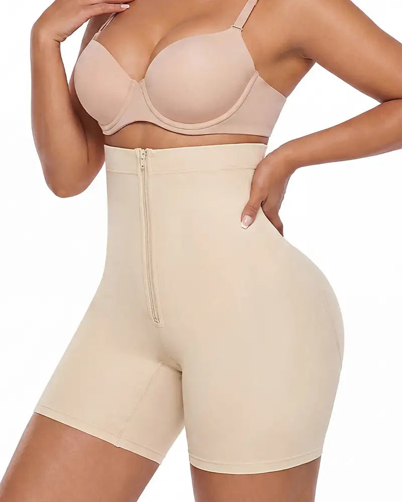 High-waist tummy tuck sculpting shapewear shorts - image 1