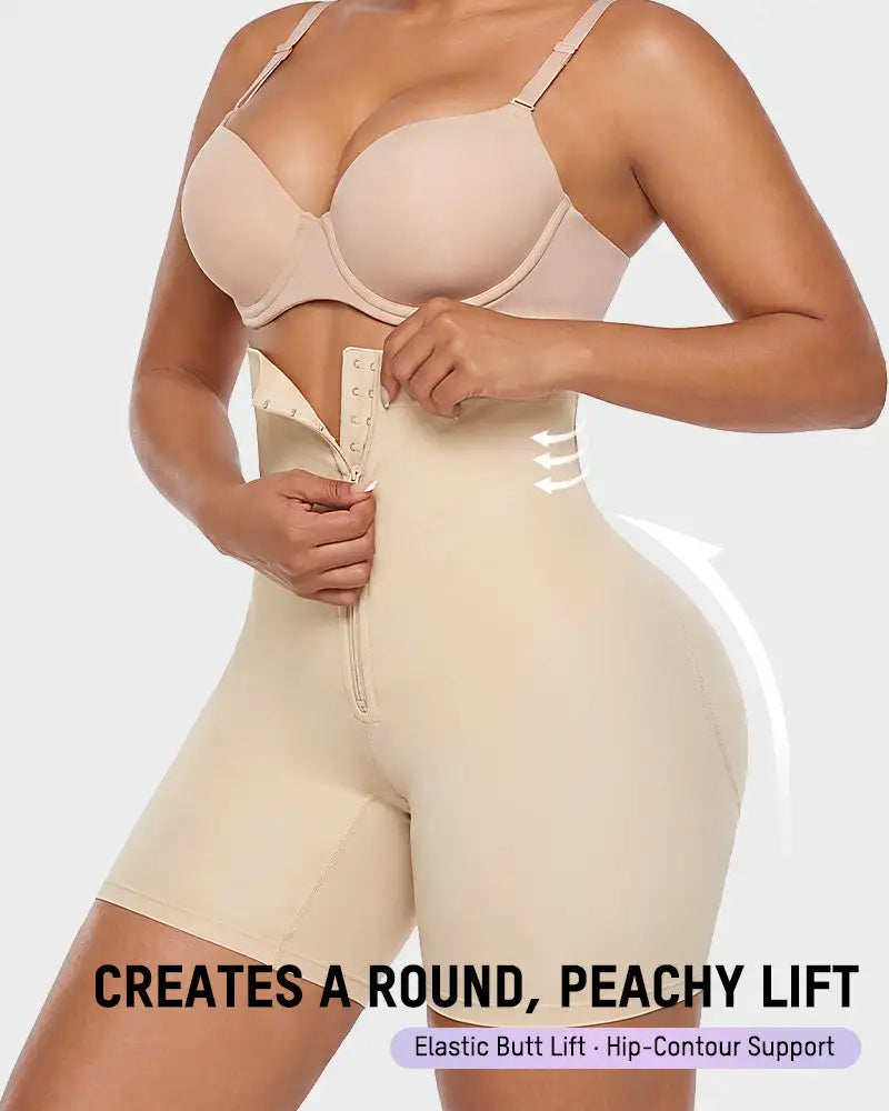 High-waist tummy tuck sculpting shapewear shorts - image 2