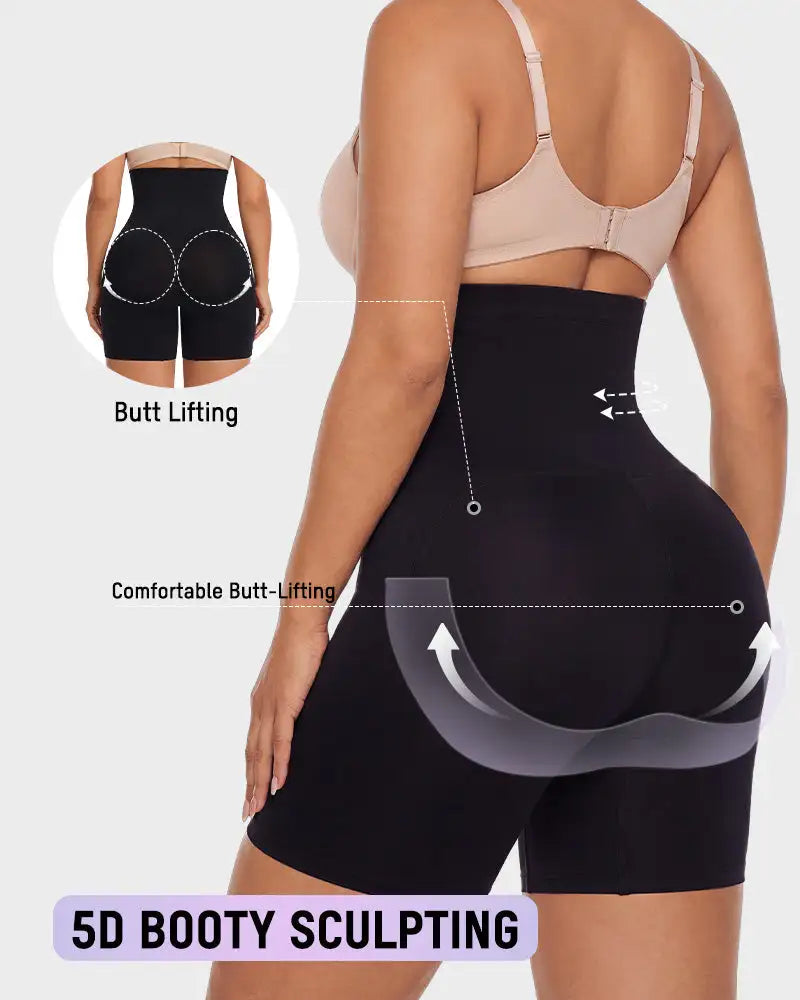 High-waist tummy tuck sculpting shapewear shorts - image 4