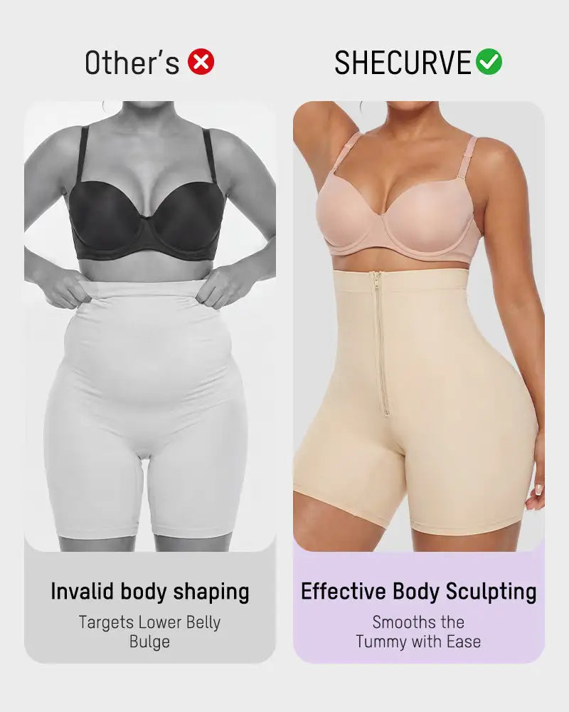 High-waist tummy tuck sculpting shapewear shorts - image 7
