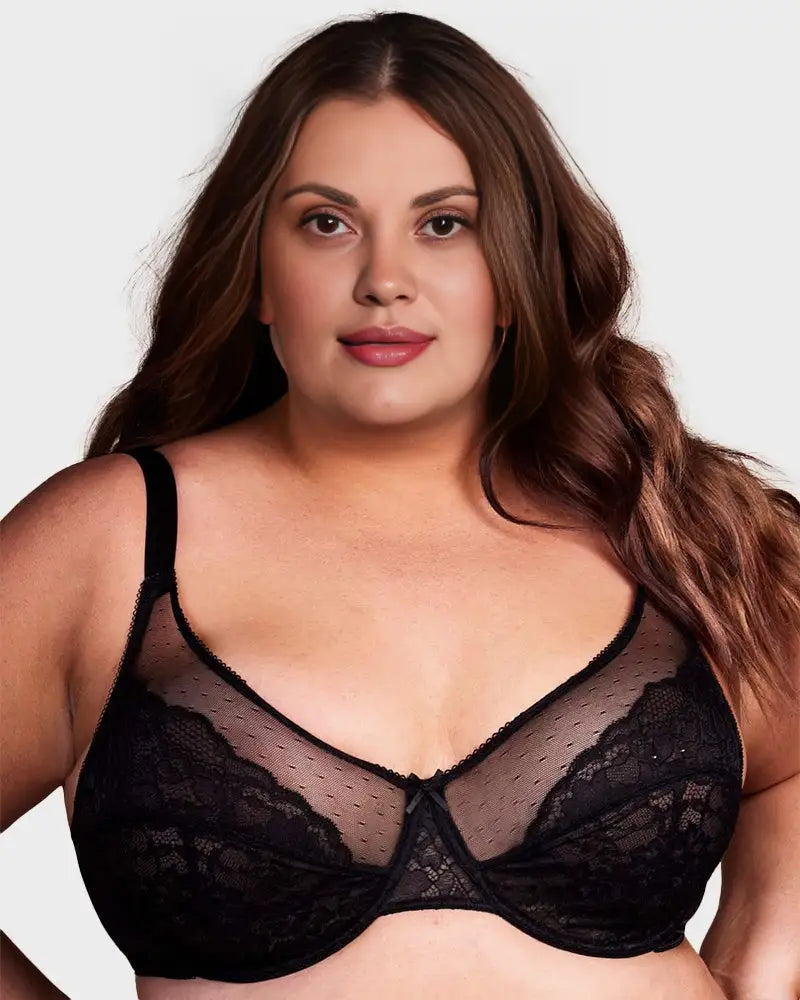 Lace Trim Full Coverage Minimizer Bra Petal - Photo 16