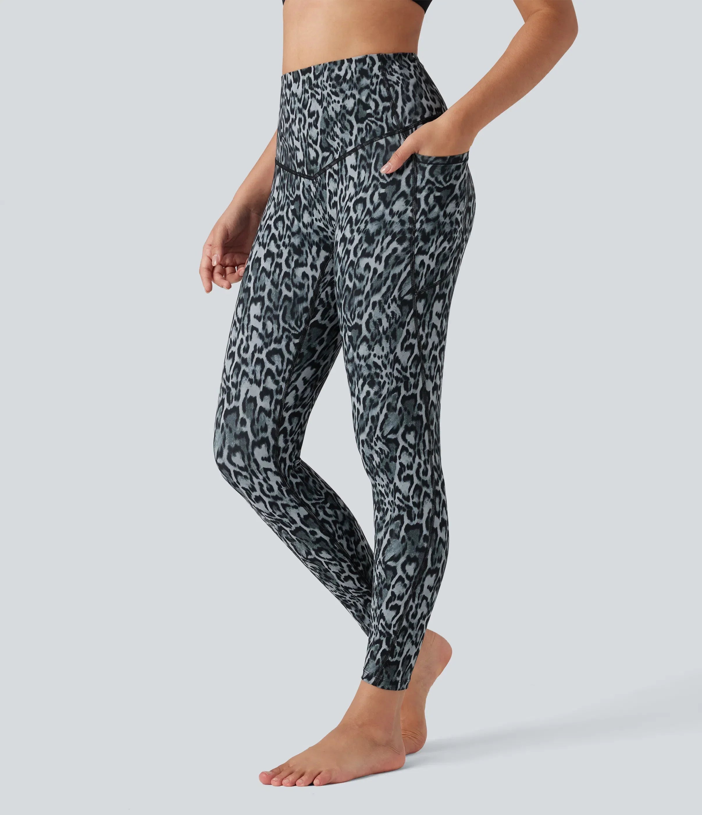 Leopard Print High-Waist Workout Leggings with Pockets Leo - Photo 21