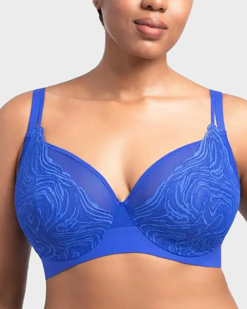 Plus Size Lace Mesh Full-Coverage Underwire Bra Nola - Photo 1