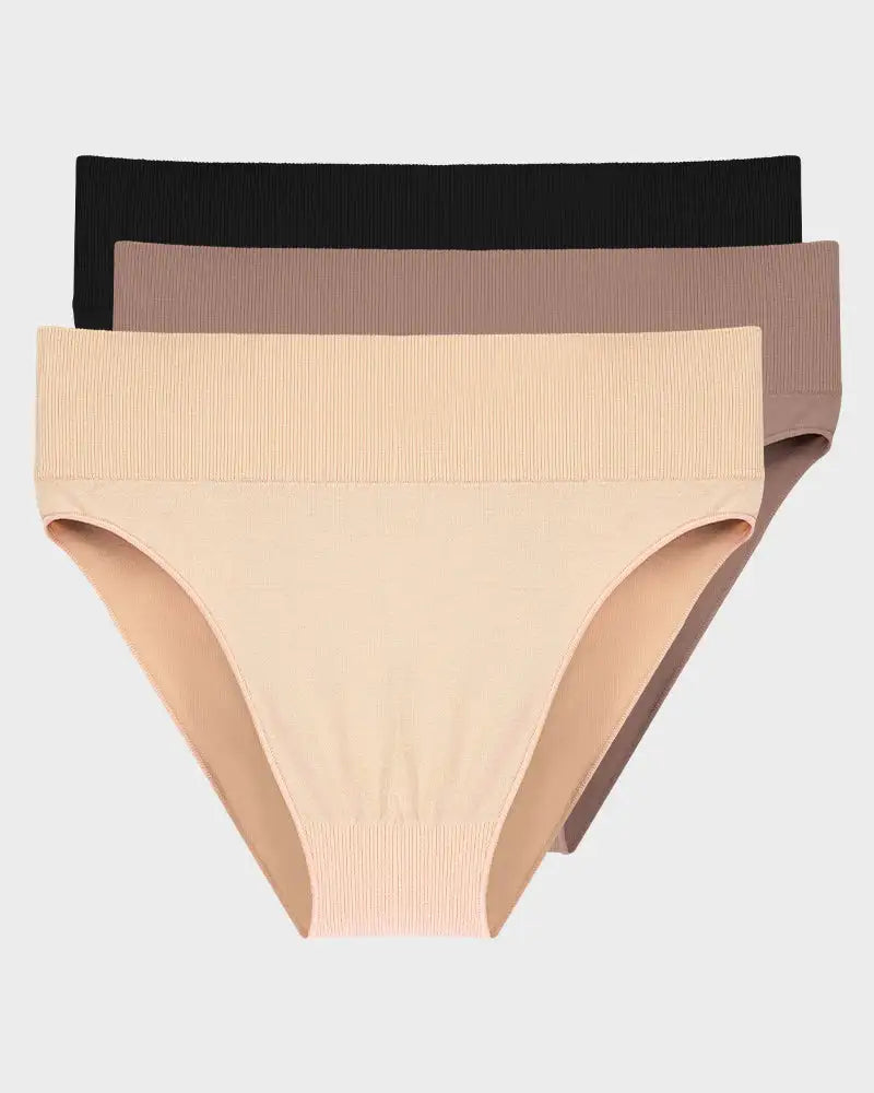 Seamless High-Waist Tummy Control Brief Panty 3-Pack - Photo 1