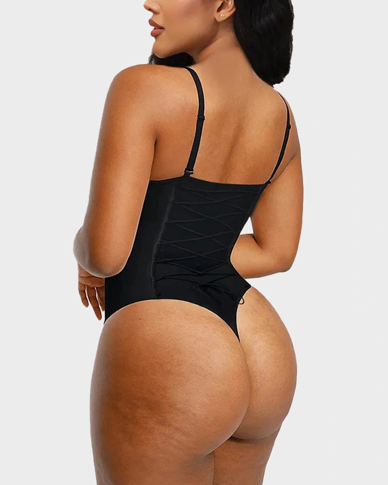 Seamless lace-back shaping bodysuit - image 2
