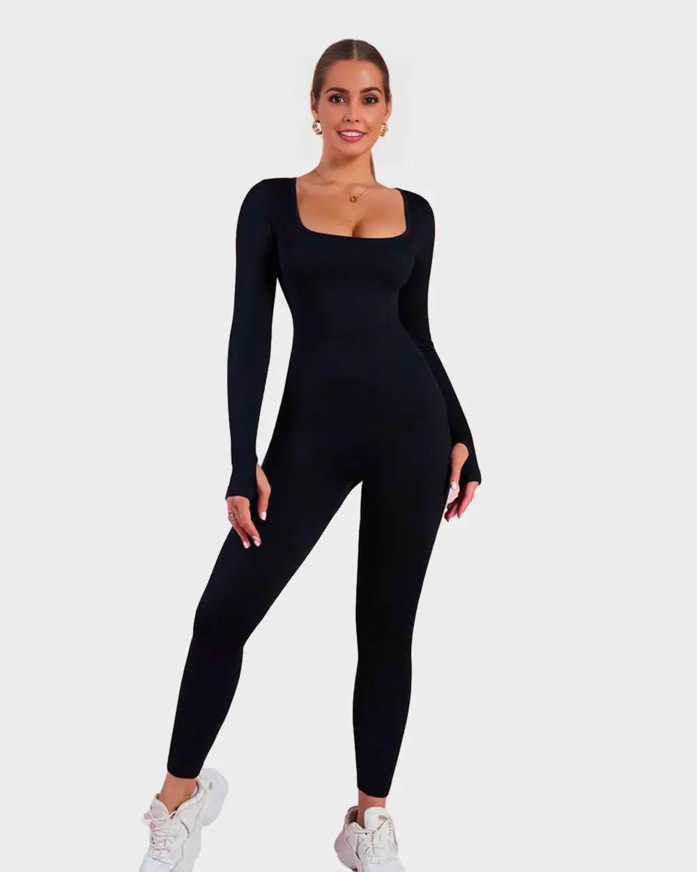 Square-neck long sleeve body shaping jumpsuit - image 6