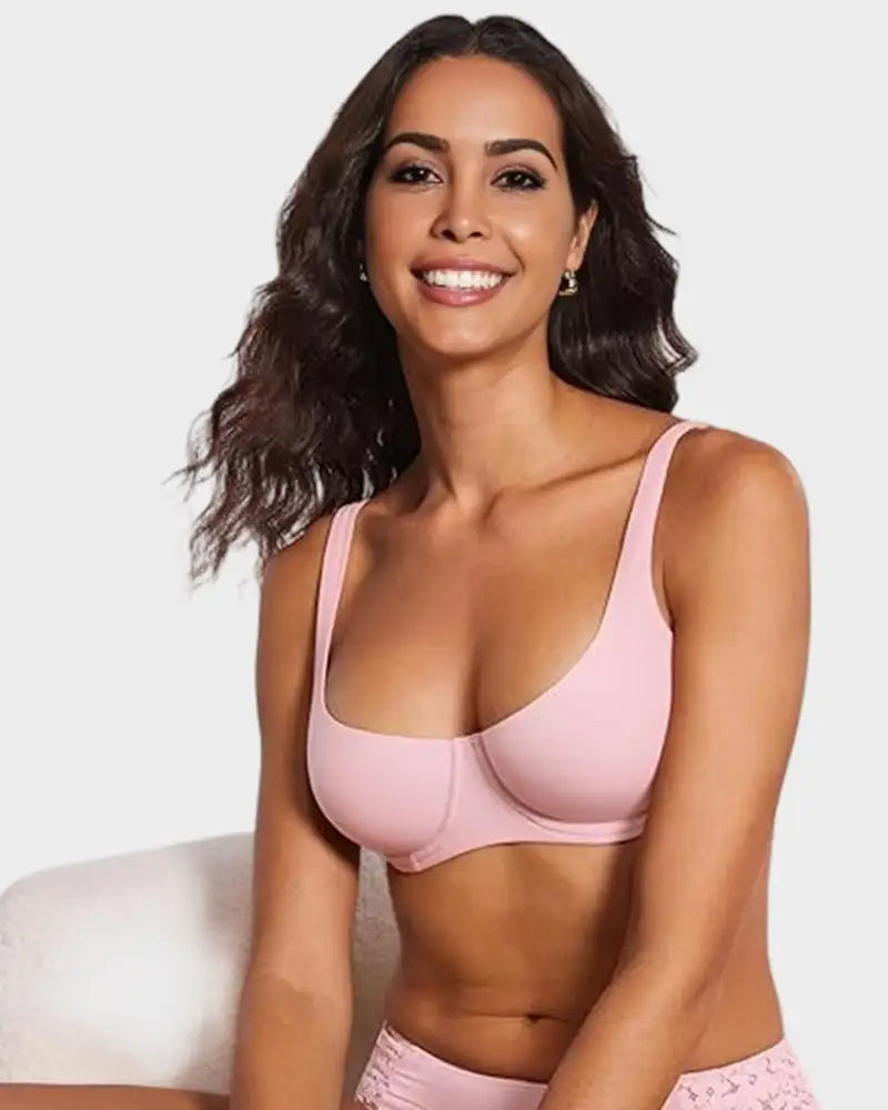 Underwire Seamless Unlined Balconette Support Bra Remi - Photo 14