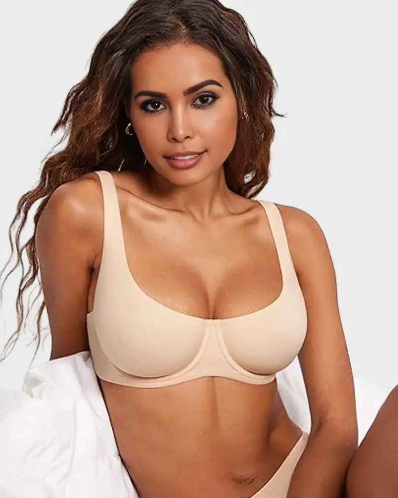 Underwire Seamless Unlined Balconette Support Bra Remi - Photo 8