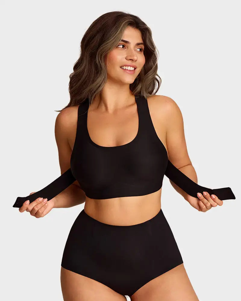 X-Back Hook-Front Wire-Free Alignment Bra Poise - Photo 2