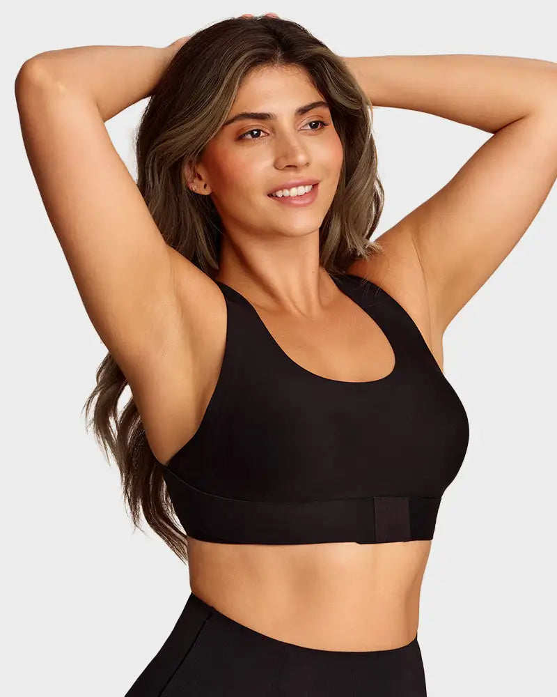 X-Back Hook-Front Wire-Free Alignment Bra Poise - Photo 3