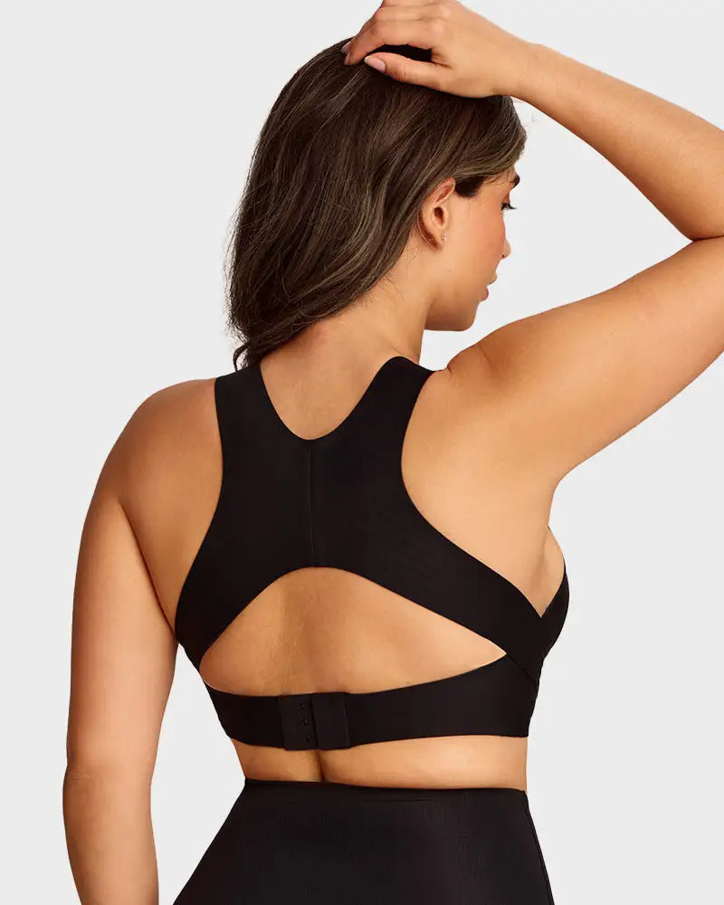 X-Back Hook-Front Wire-Free Alignment Bra Poise - Photo 4