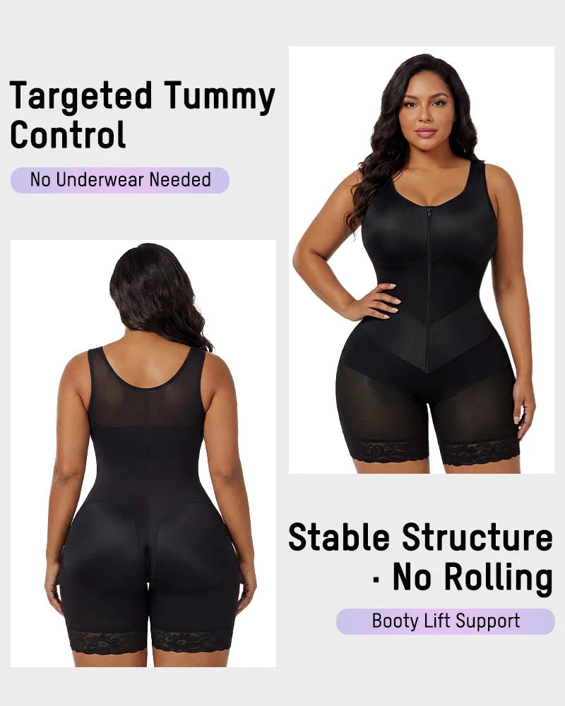 Zip-front full body tummy control shaper - image 4