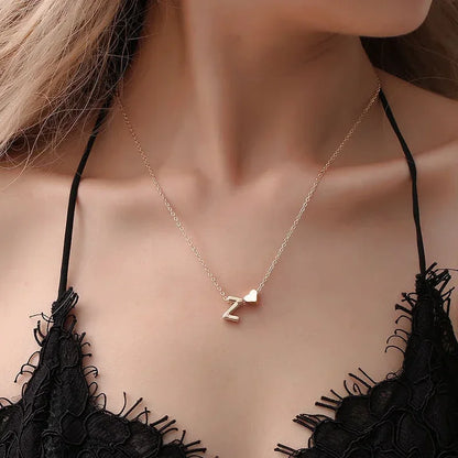 Little Heart Initial Necklace