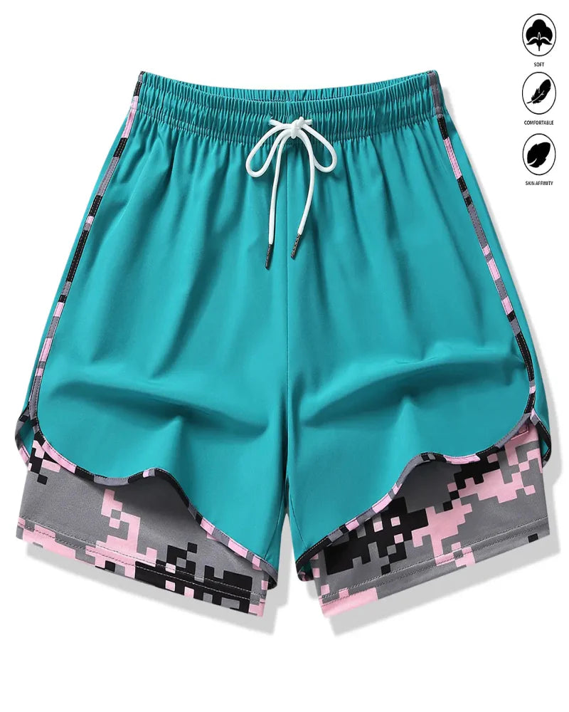 Athletic Shorts with Built-In Liner and Drawstring Waist Run - Photo 15