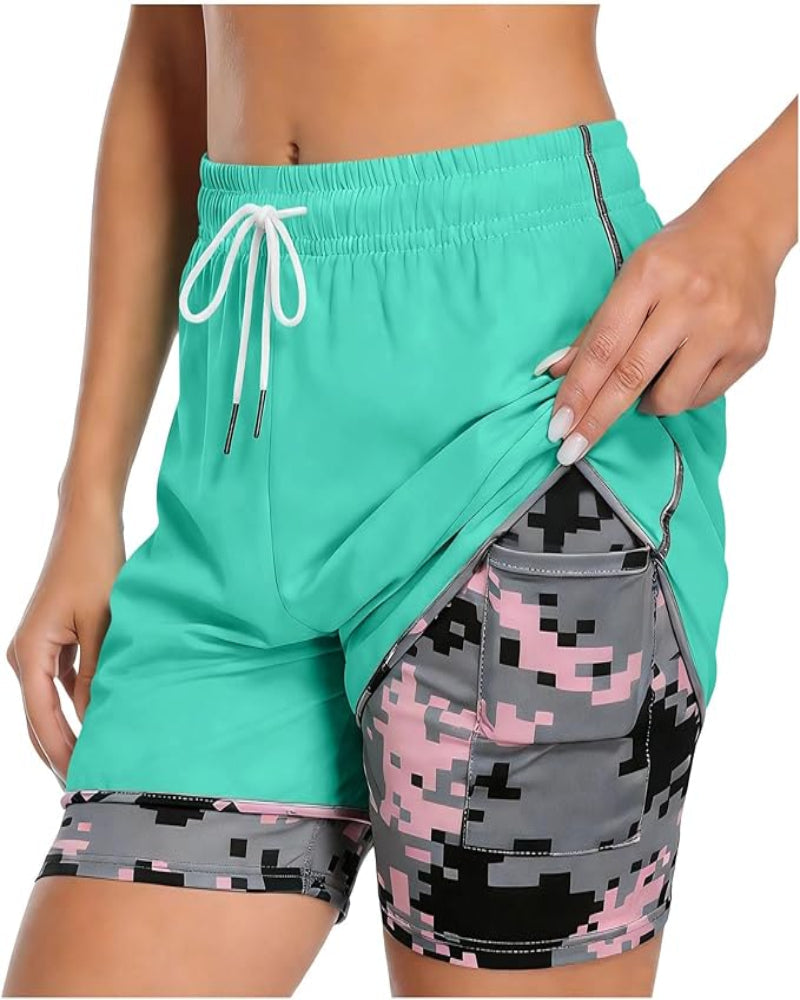 Athletic Shorts with Built-In Liner and Drawstring Waist Run - Photo 5
