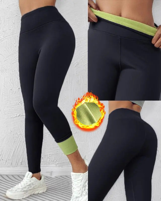 Fleece-Lined High-Waist Active Pants for Winter Frost - Photo 4