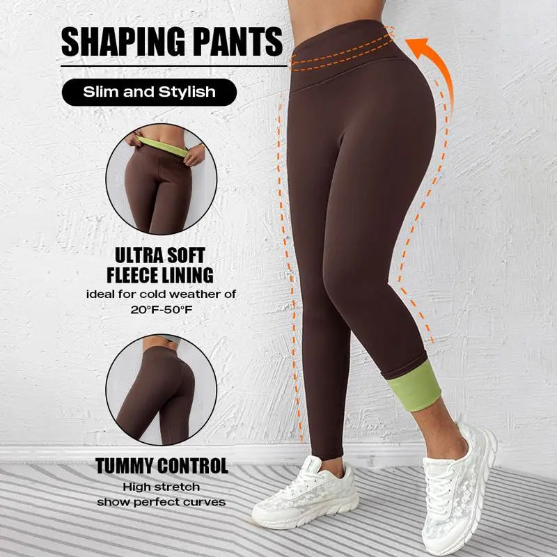 Fleece-Lined High-Waist Active Pants for Winter Frost - Photo 6