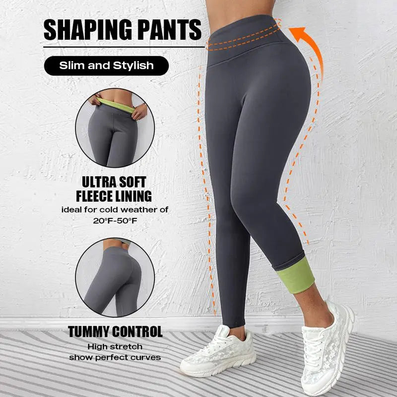 Fleece-Lined High-Waist Active Pants for Winter Frost - Photo 7