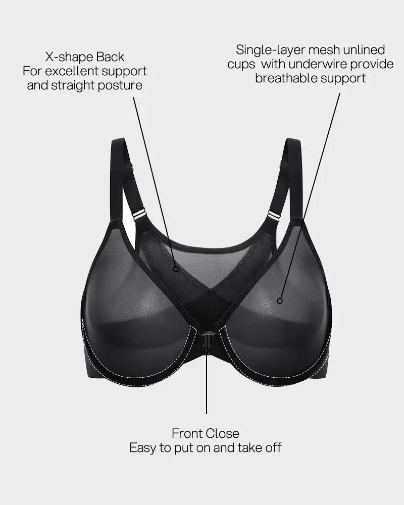 Front Closure Mesh Support Everyday Bra Lark - Photo 15
