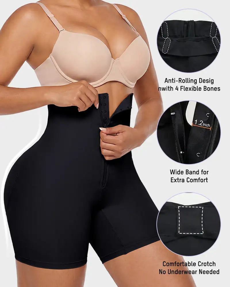 High-waist tummy tuck sculpting shapewear shorts - image 3