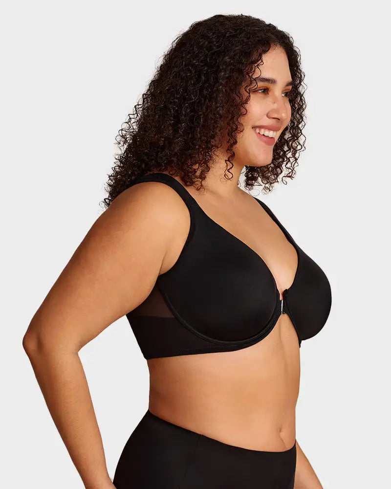 Hook-Front Low-Cut Wired Bare-Cup Back-Lift Bra Forte - Photo 16