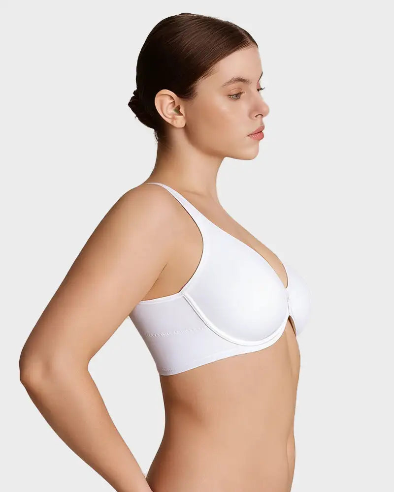 Hook-Front Low-Cut Wired Bare-Cup Back-Lift Bra Forte - Photo 3