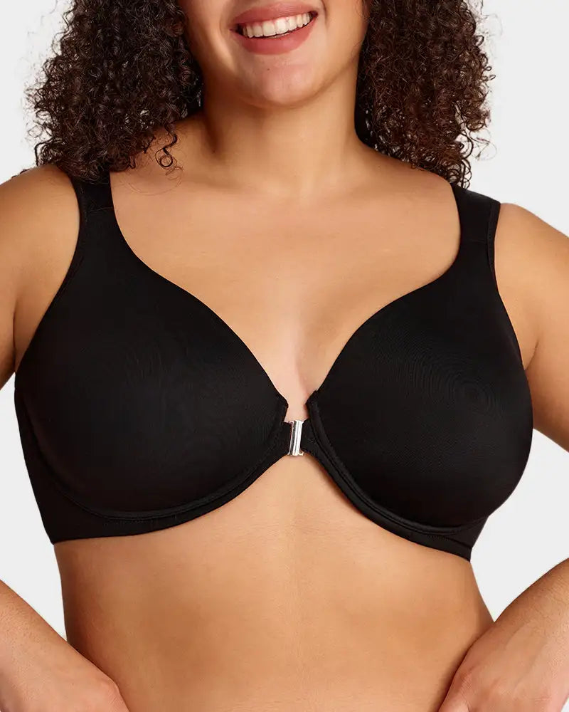 Hook-Front Low-Cut Wired Bare-Cup Back-Lift Bra Forte - Photo 8