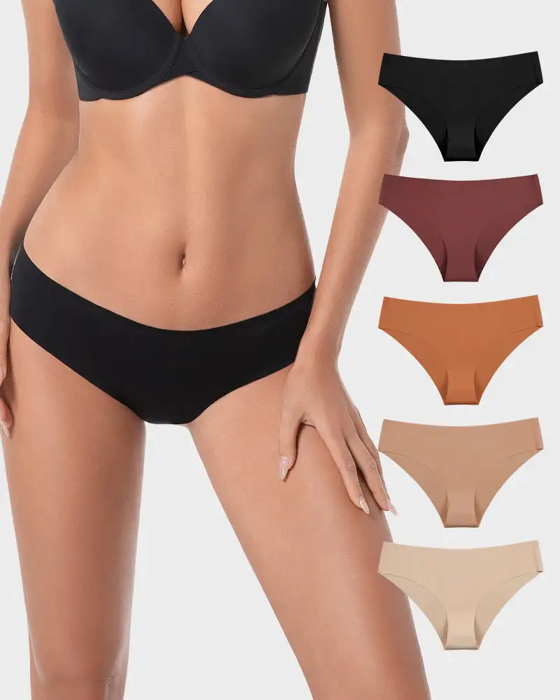 Ice-Silk Seamless Low-Rise Panty For Women 5-Pack - Photo 12