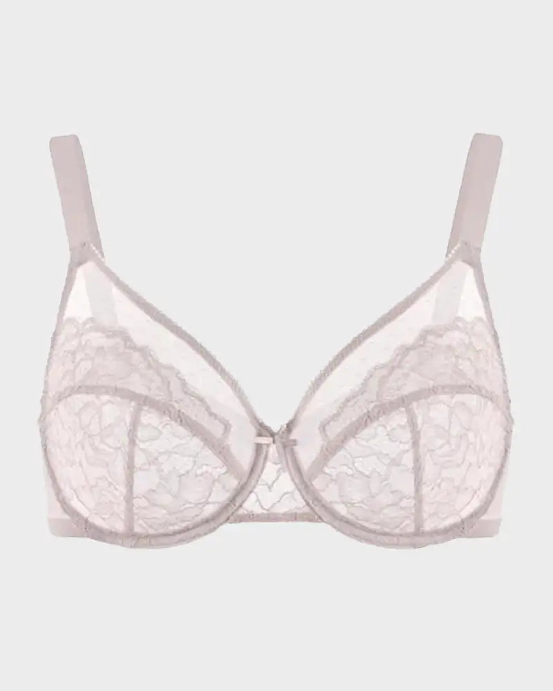 Lace Trim Full Coverage Minimizer Bra Petal - Photo 13