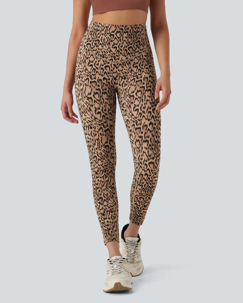 Leopard Print High-Waist Workout Leggings with Pockets Leo - Photo 1