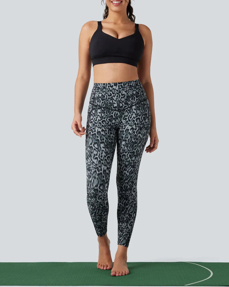Leopard Print High-Waist Workout Leggings with Pockets Leo - Photo 3