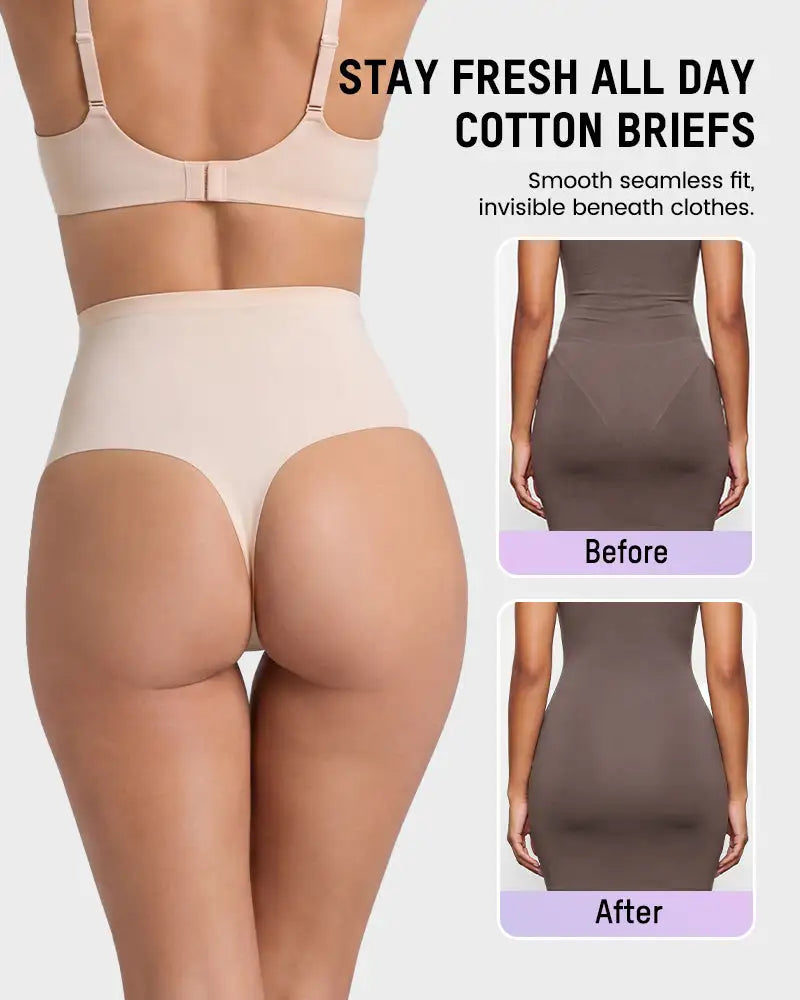 No-Show Seamless High-Waist Thong Panty 5-Pack - Photo 17