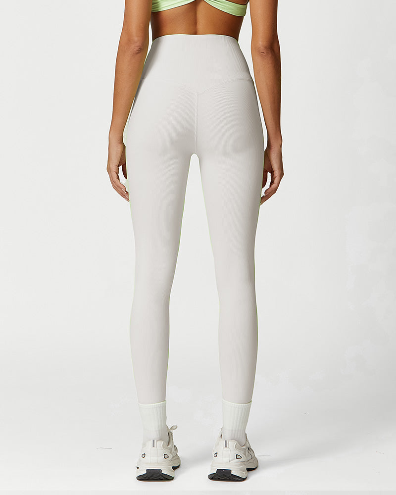 Ribbed High-Waist Tummy Control Butt-Lift Leggings Ridge - Photo 11