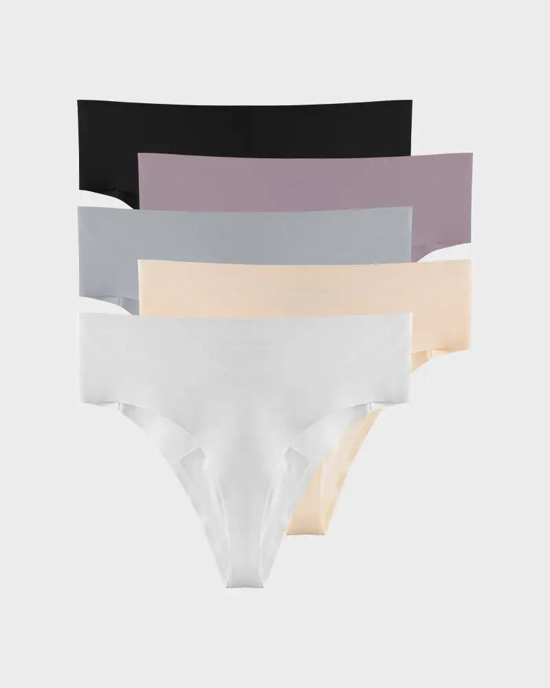 Seamless Camel-Toe Cover Thong Panties 5-Pack - Photo 1