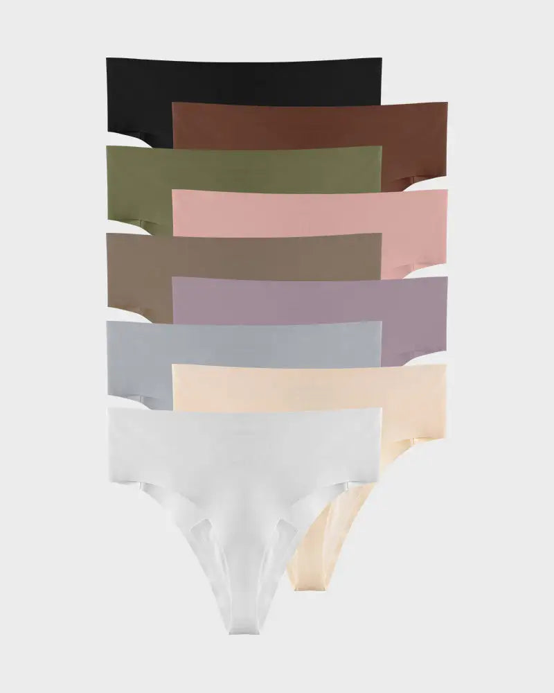 Seamless Camel-Toe Cover Thong Panties 5-Pack - Photo 13