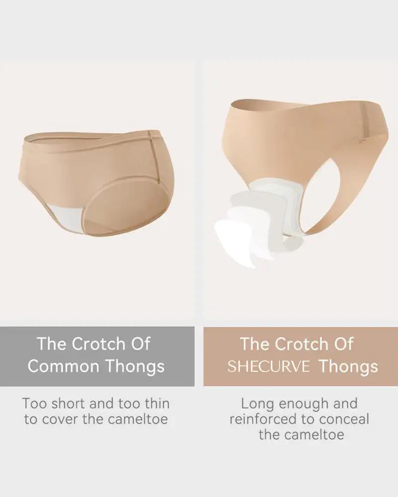 Seamless Camel-Toe Cover Thong Panties 5-Pack - Photo 21