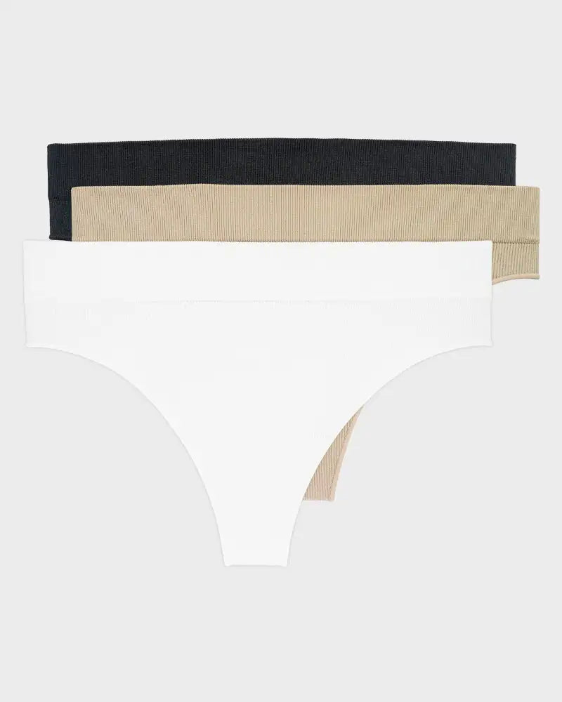 Seamless Low-Rise Everyday Comfort Thong 3-Pack - Photo 1