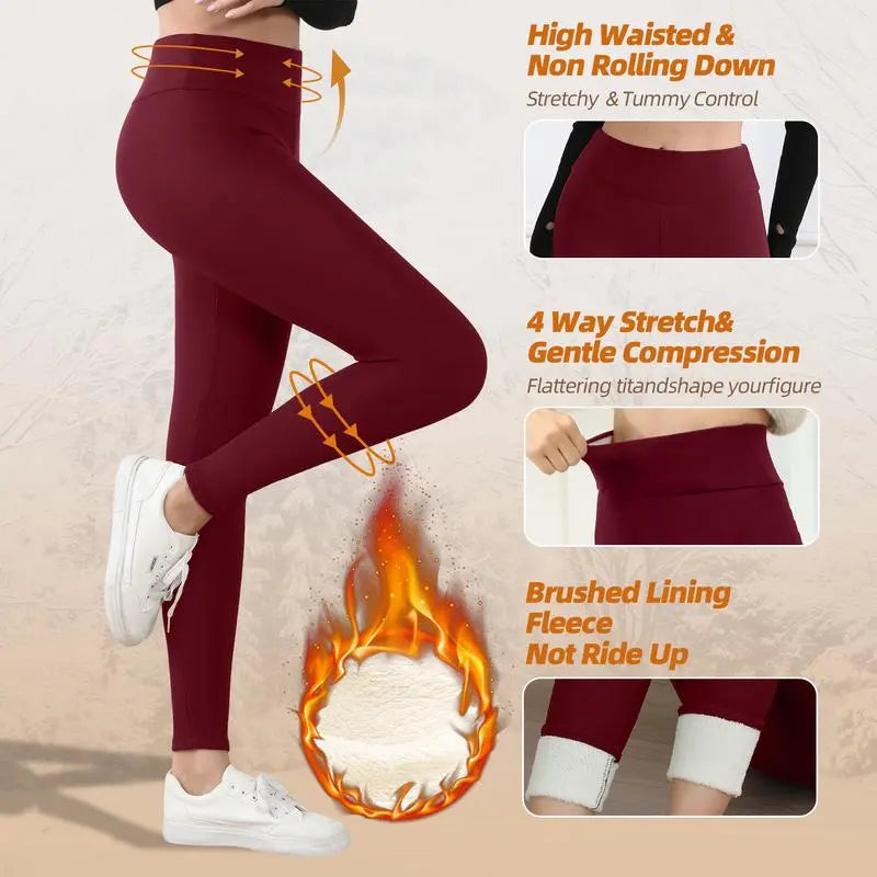 Thermal Fleece High-Waist Leggings for Winter Cozy - Photo 24