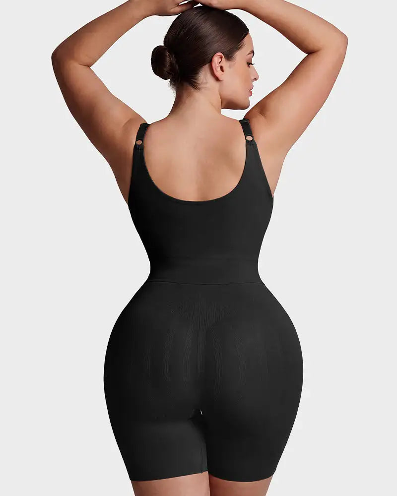 U-neck no-cup mid-thigh shaping bodysuit - image 15