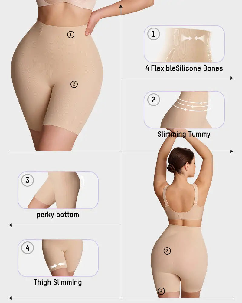 Women's High-Waist Cooling Sculpting Shapewear Shorts - Photo 3