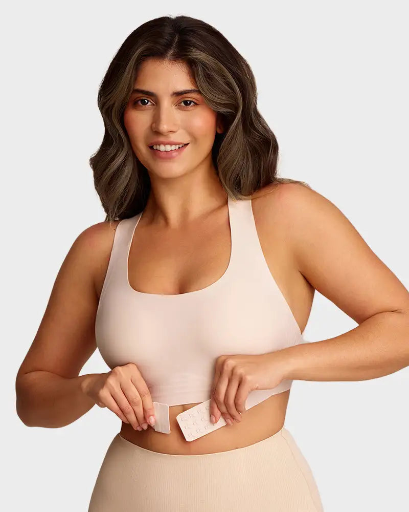 X-Back Hook-Front Wire-Free Alignment Bra Poise - Photo 1
